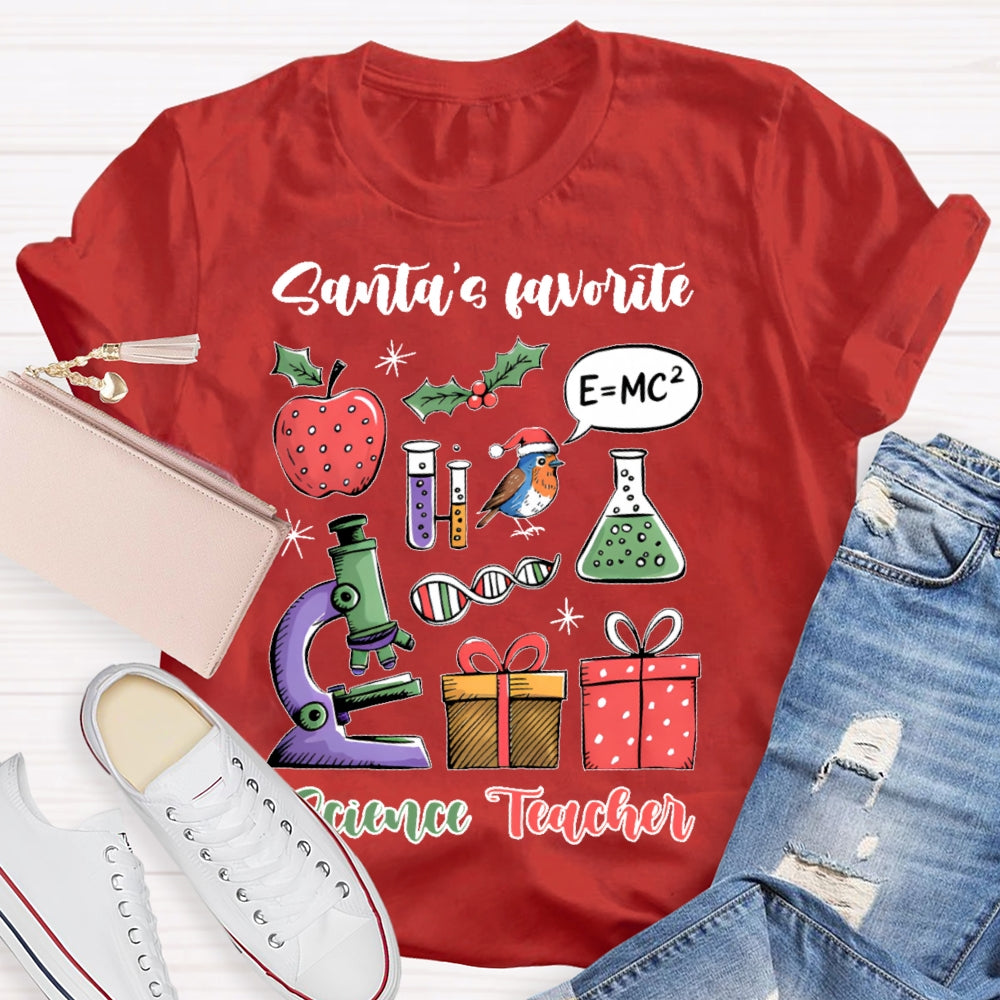Santa's Favorite Science Teacher T-shirt