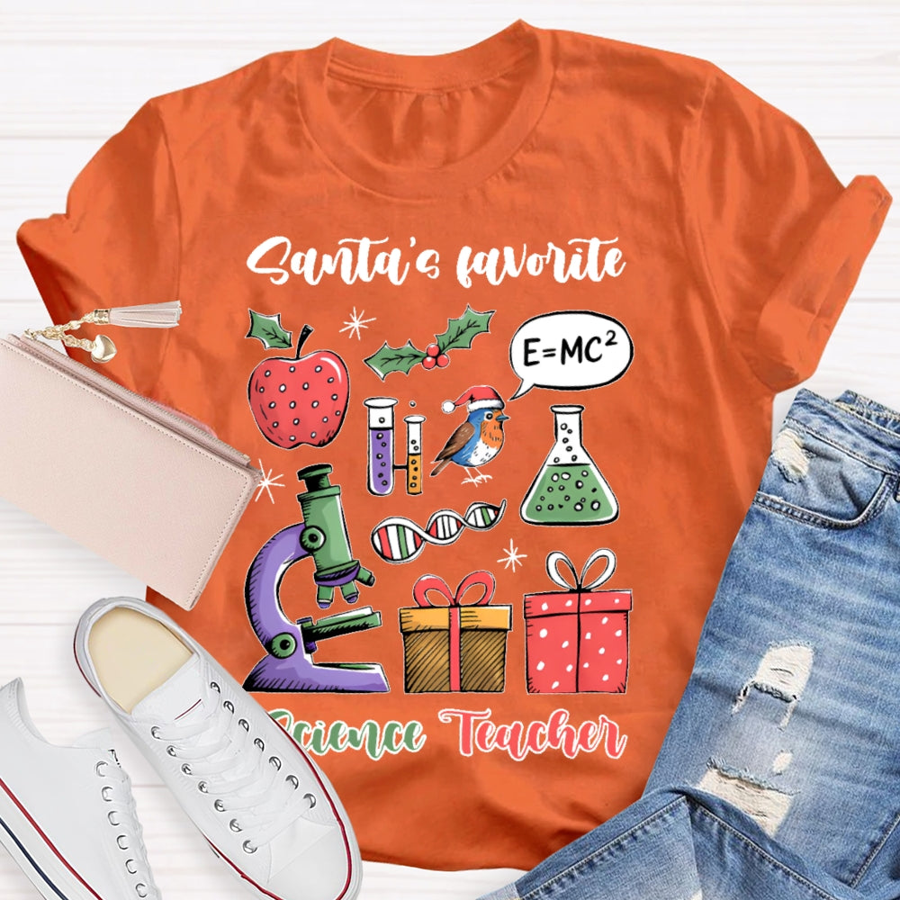 Santa's Favorite Science Teacher T-shirt