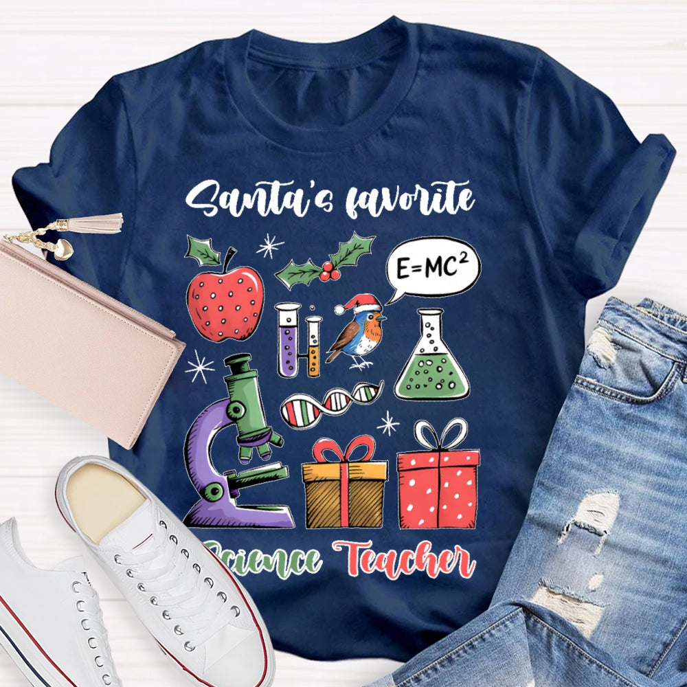 Santa's Favorite Science Teacher T-shirt