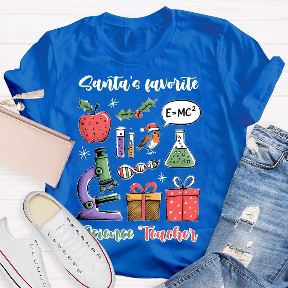 Santa's Favorite Science Teacher T-shirt