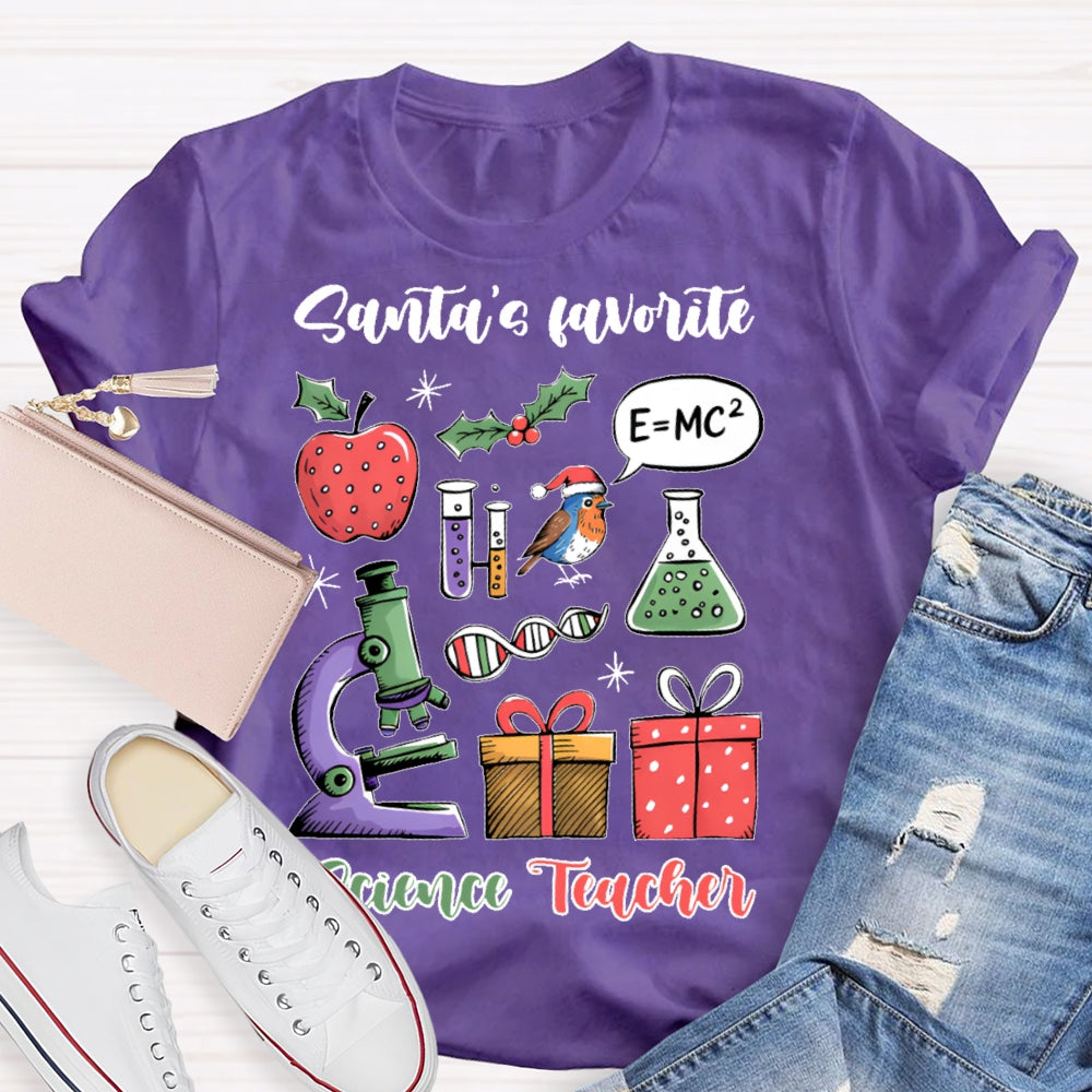 Santa's Favorite Science Teacher T-shirt