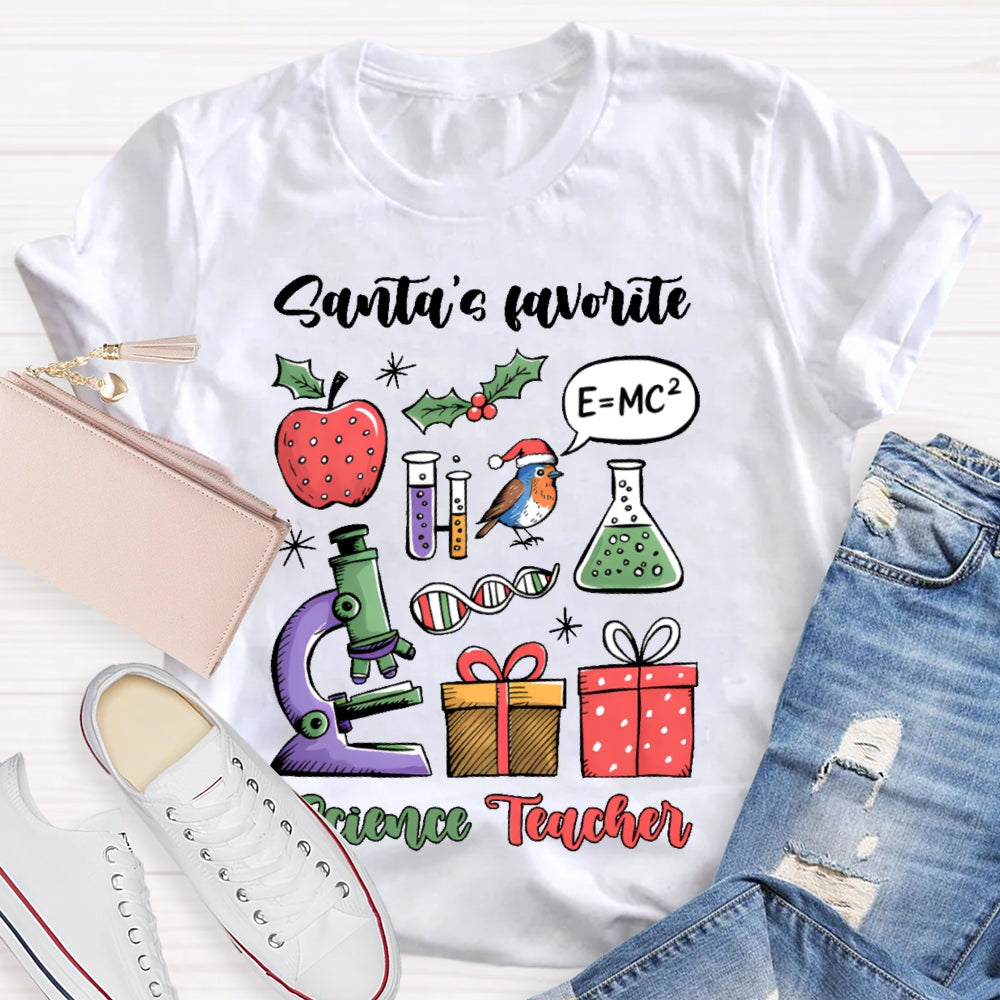 Santa's Favorite Science Teacher T-shirt