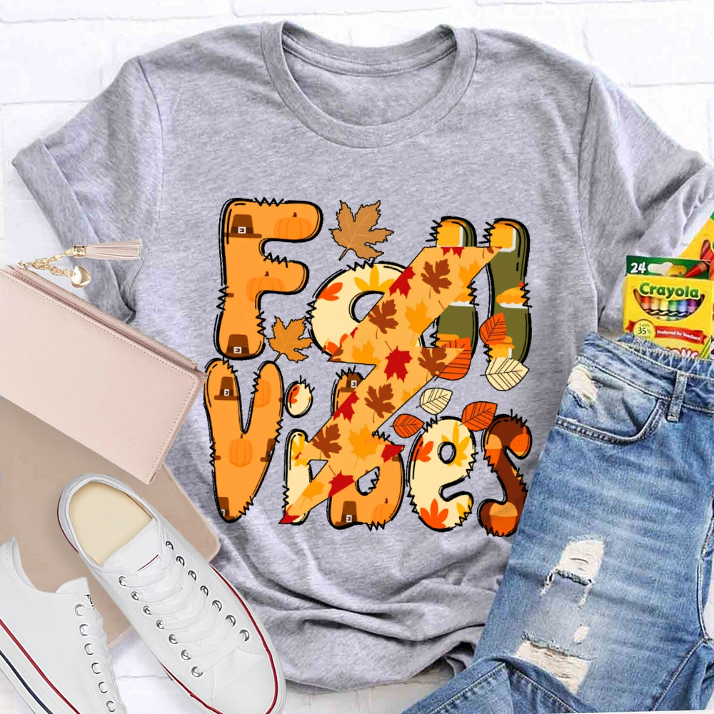 Fall Vibes Letters Autumn T-shirt