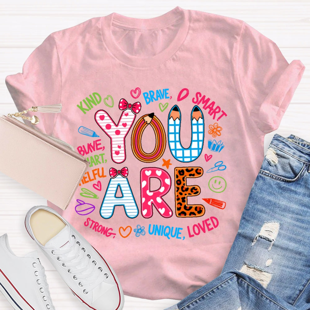 You Are Kind Cute Leopard Print Letters T-shirt