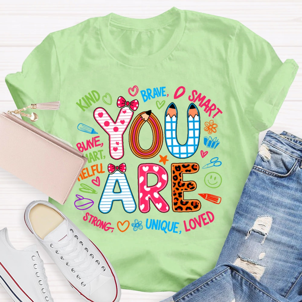 You Are Kind Cute Leopard Print Letters T-shirt