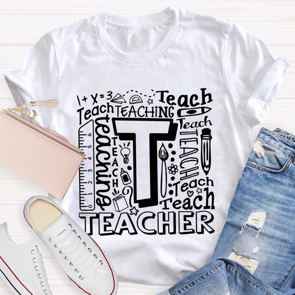 Teach Math Various Fonts Teach Math Teacher T-shirt