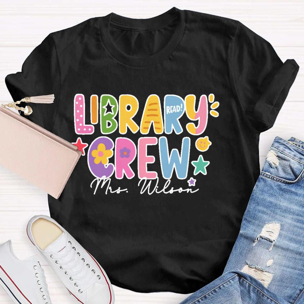 Personalized Name Library Crew T-shirt
