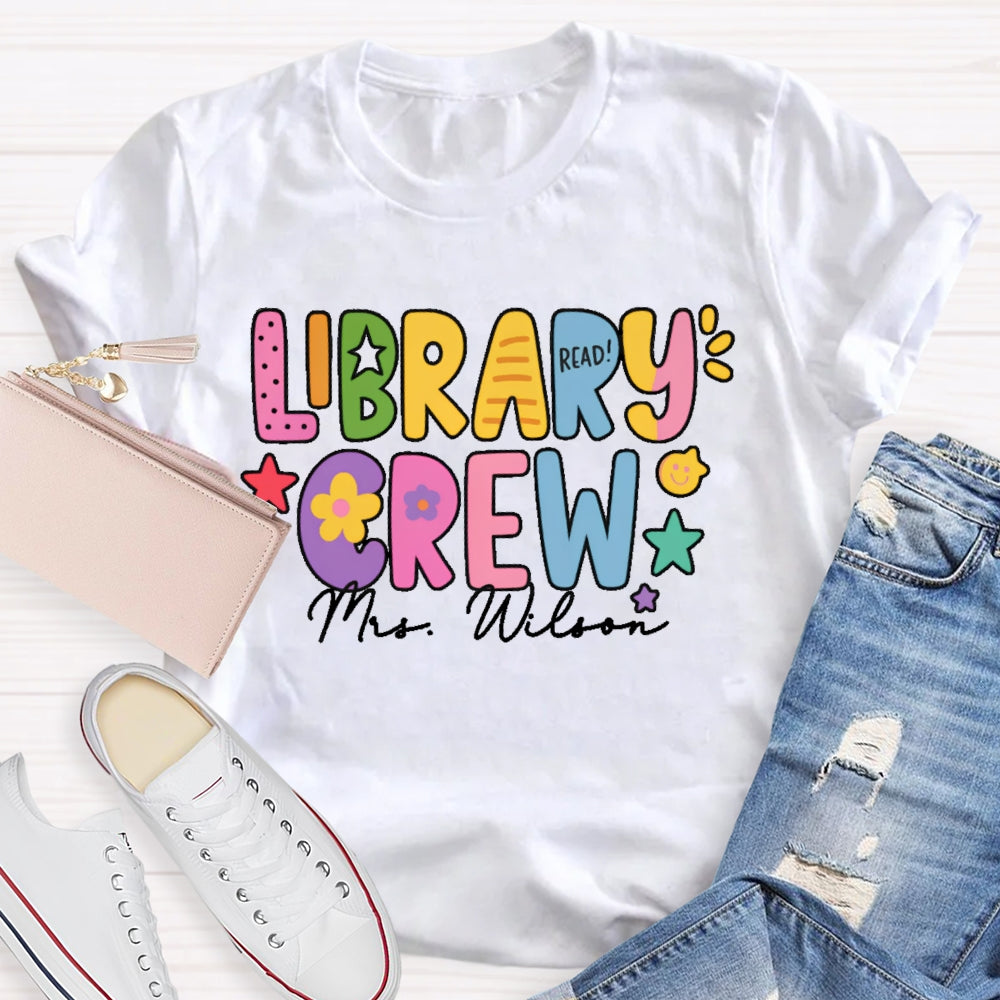 Personalized Name Library Crew T-shirt