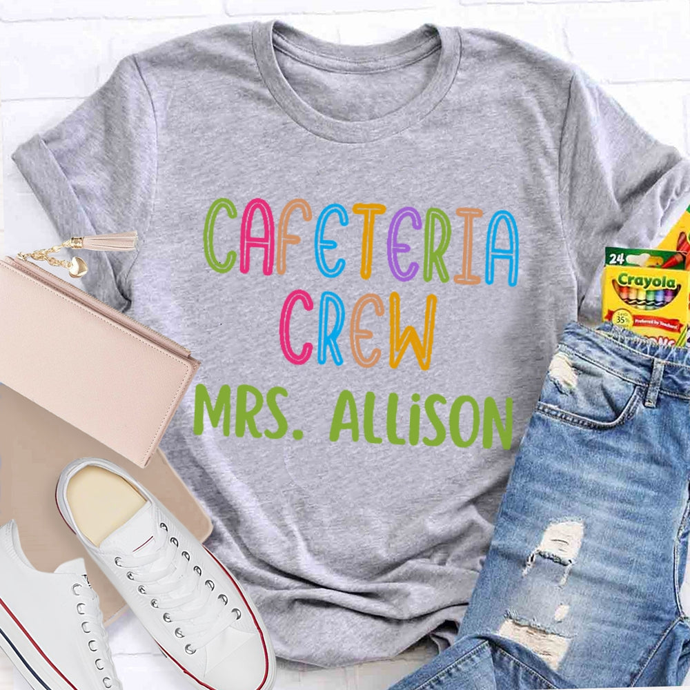 Personalized Name Cafeteria Crew Colorful Letter Print T-shirt