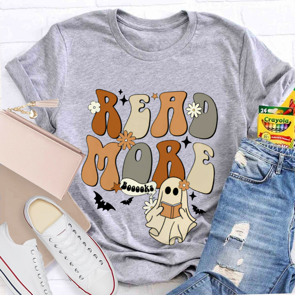Read More Books Cute Ghost Reading A Book T-shirt