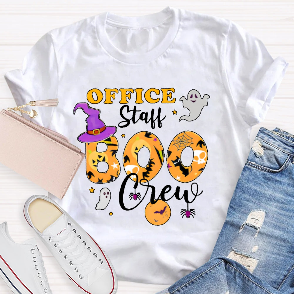 Office Staff Boo Crew Ghost Halloween T-shirt