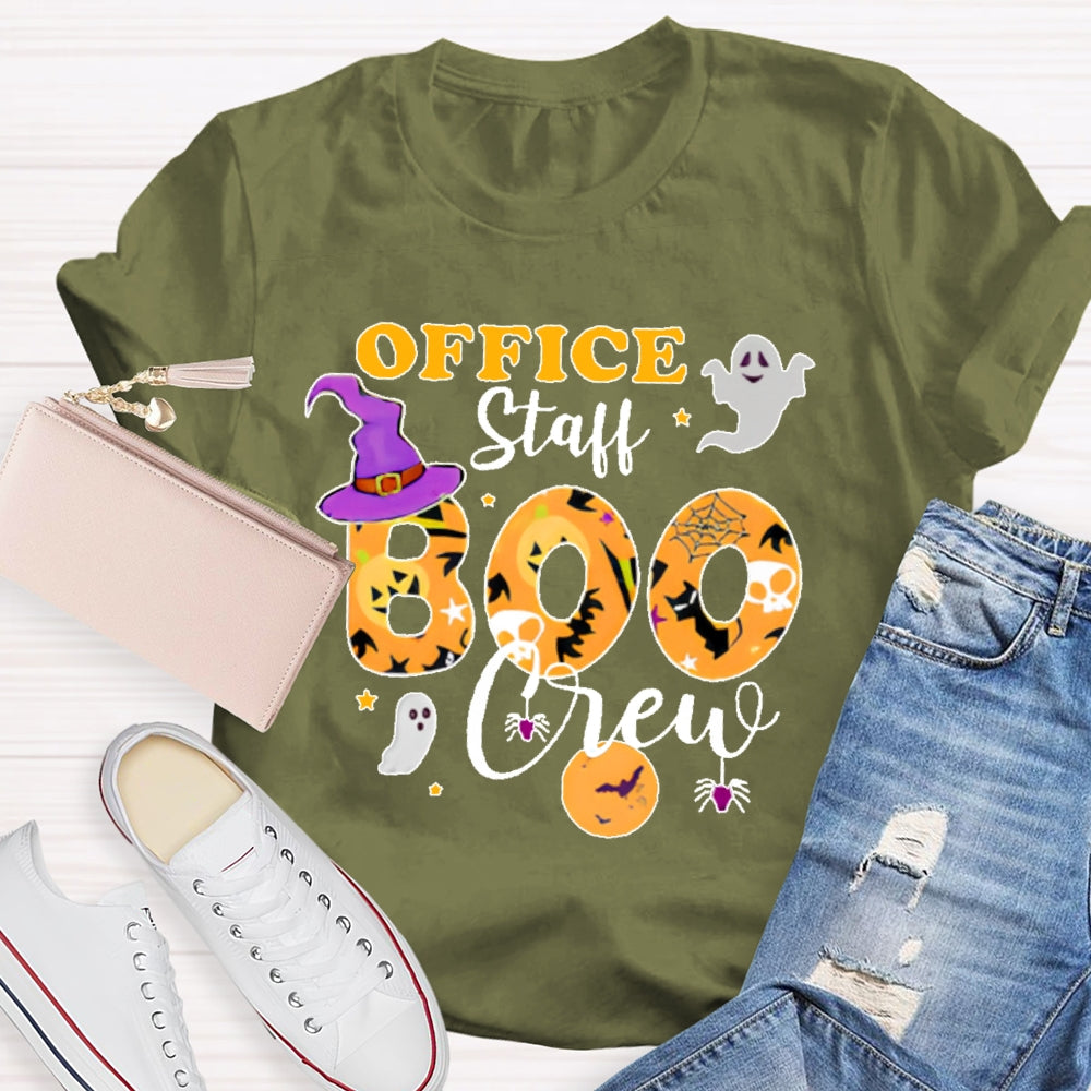 Office Staff Boo Crew Ghost Halloween T-shirt