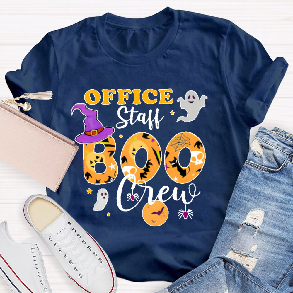 Office Staff Boo Crew Ghost Halloween T-shirt