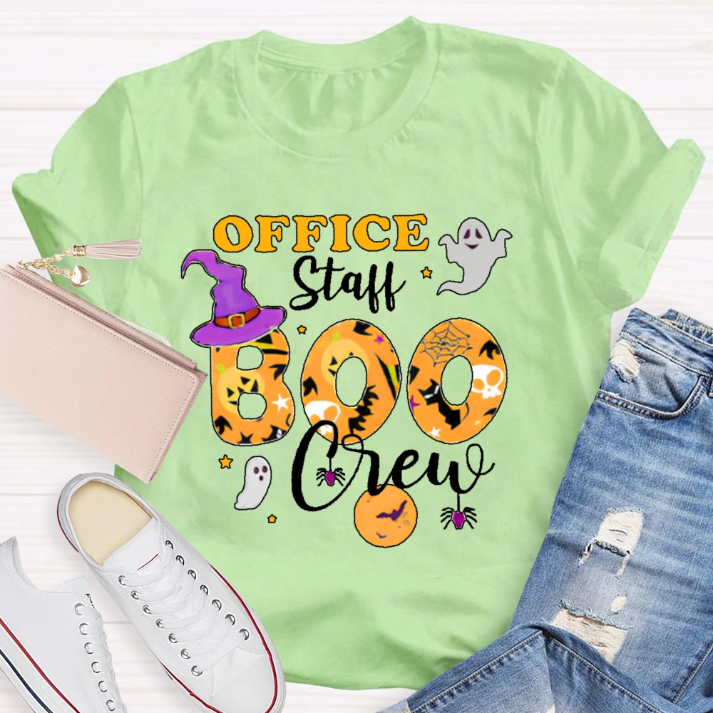 Office Staff Boo Crew Ghost Halloween T-shirt