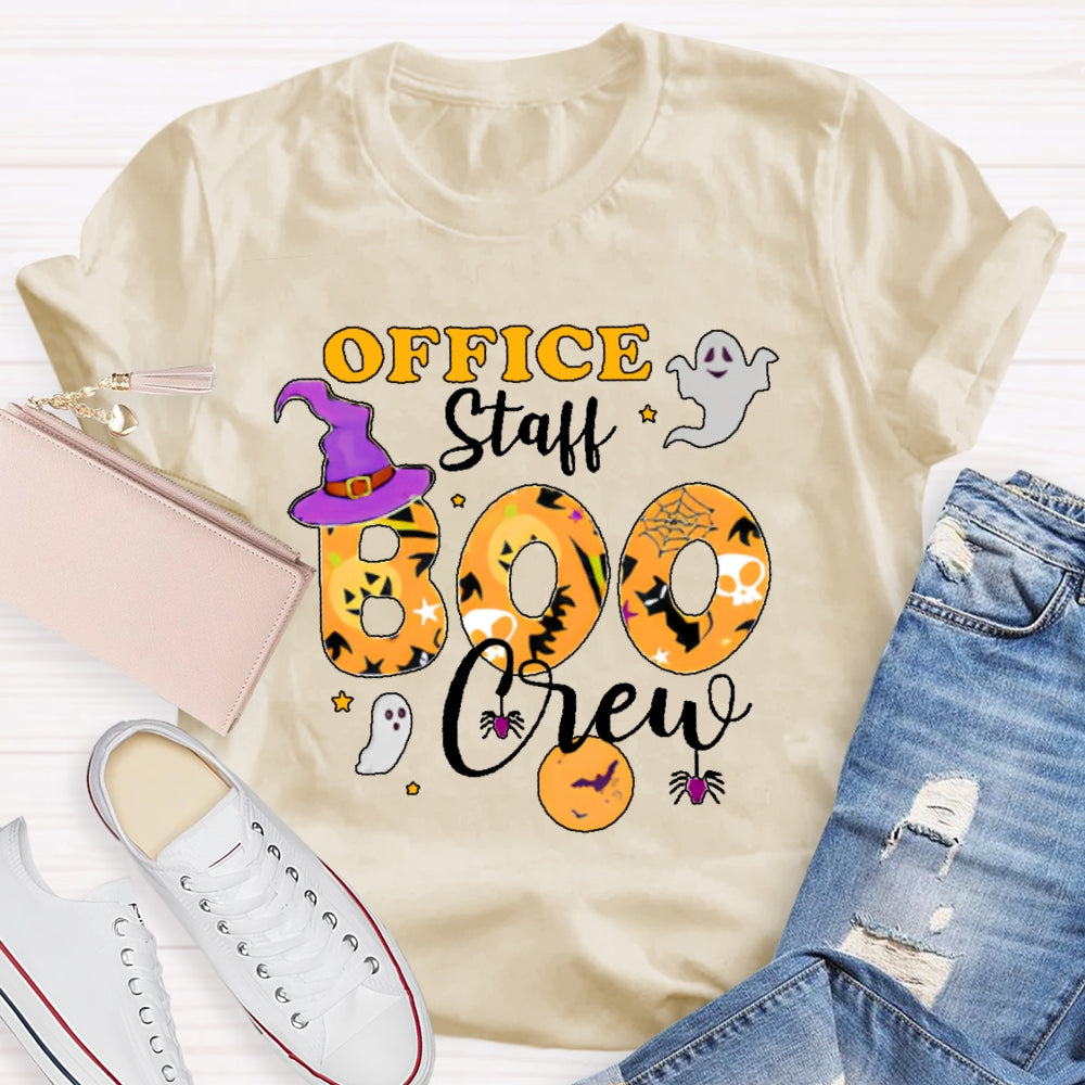 Office Staff Boo Crew Ghost Halloween T-shirt