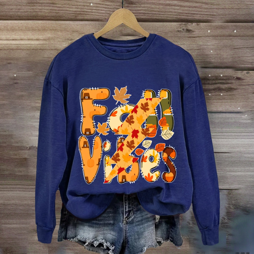 Fall Vibes Letters Autumn sweatshirt