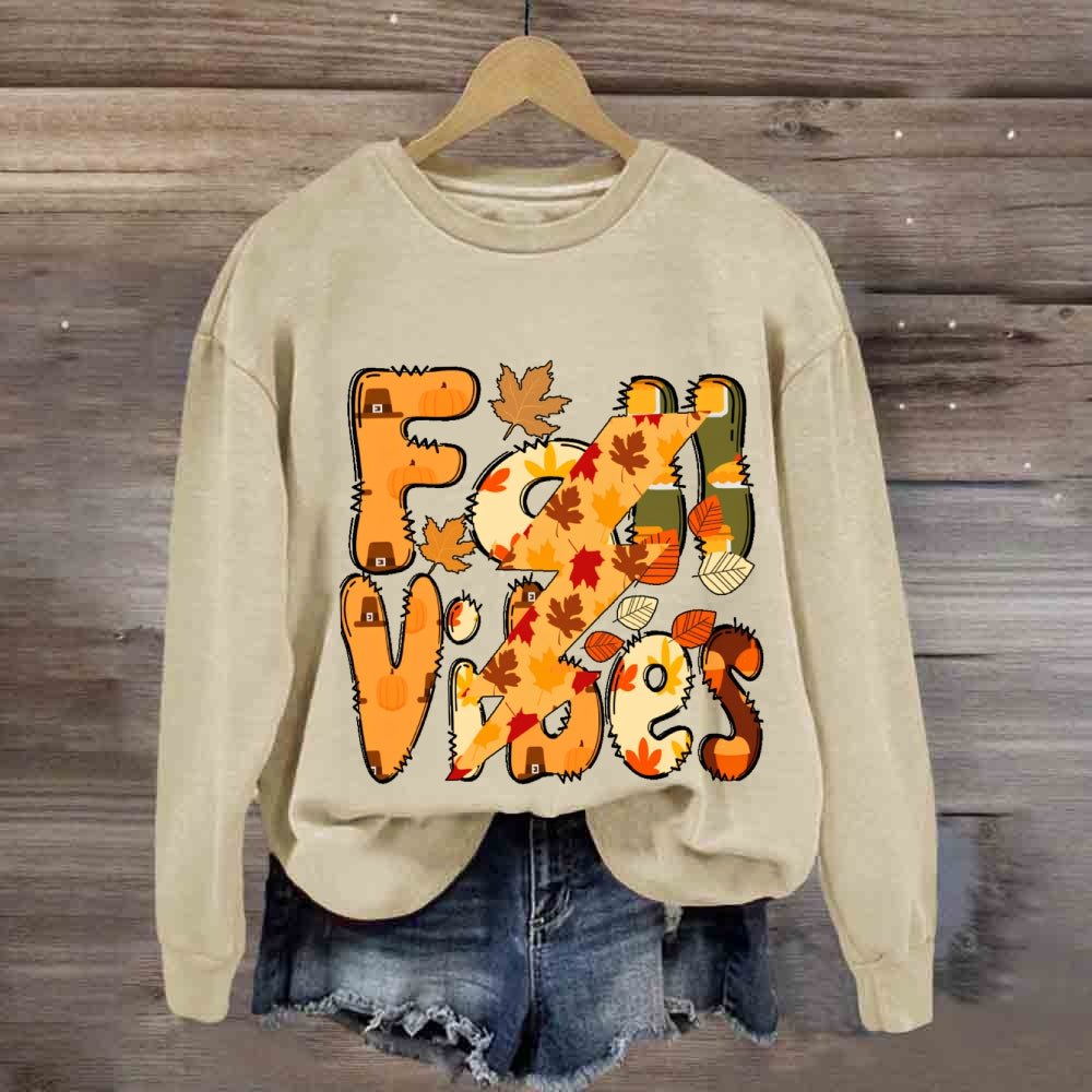 Fall Vibes Letters Autumn sweatshirt