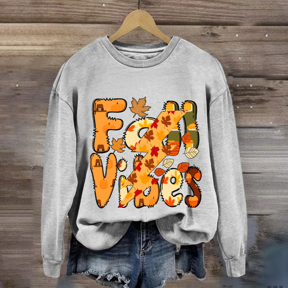 Fall Vibes Letters Autumn sweatshirt