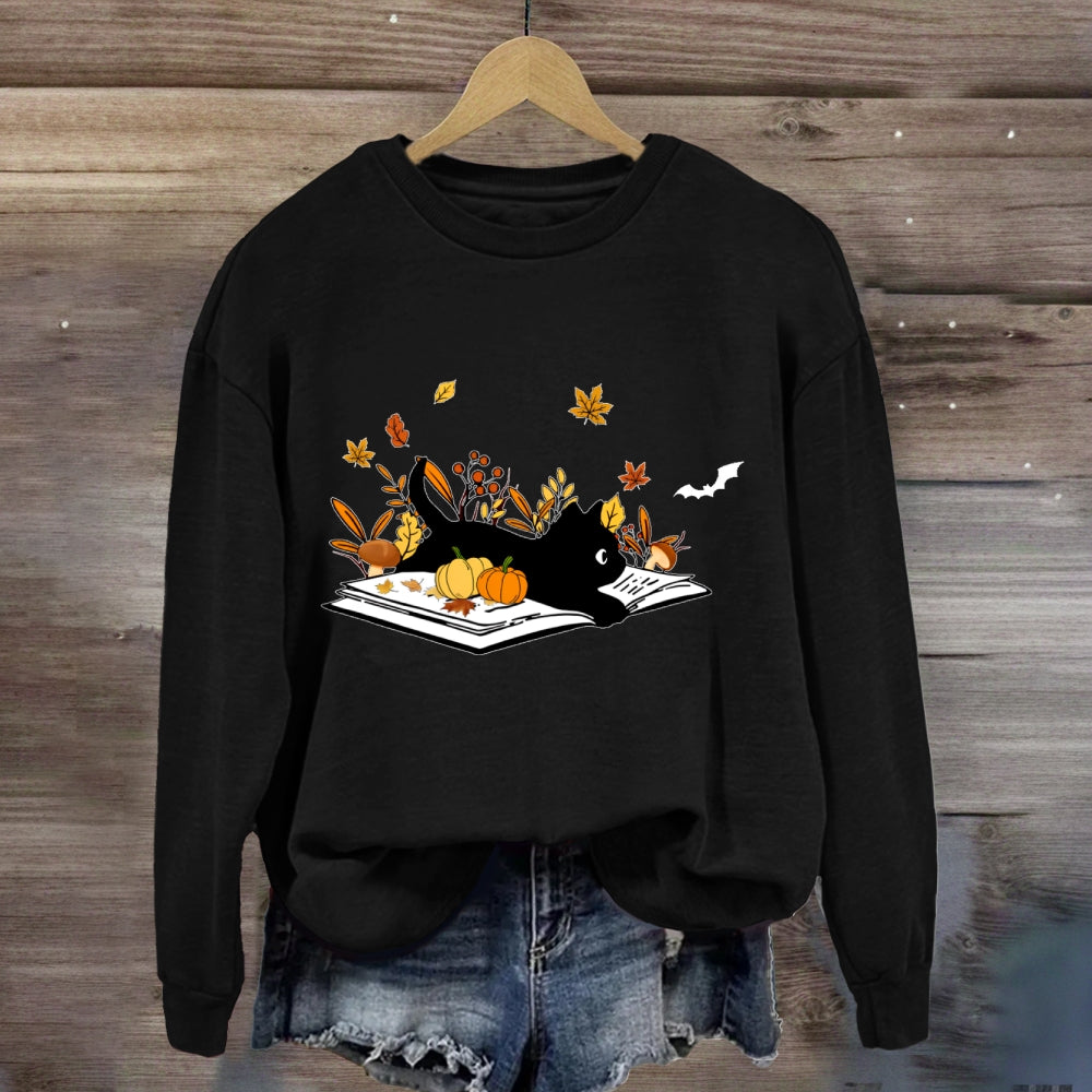 Cat Books Fall sweatshirt