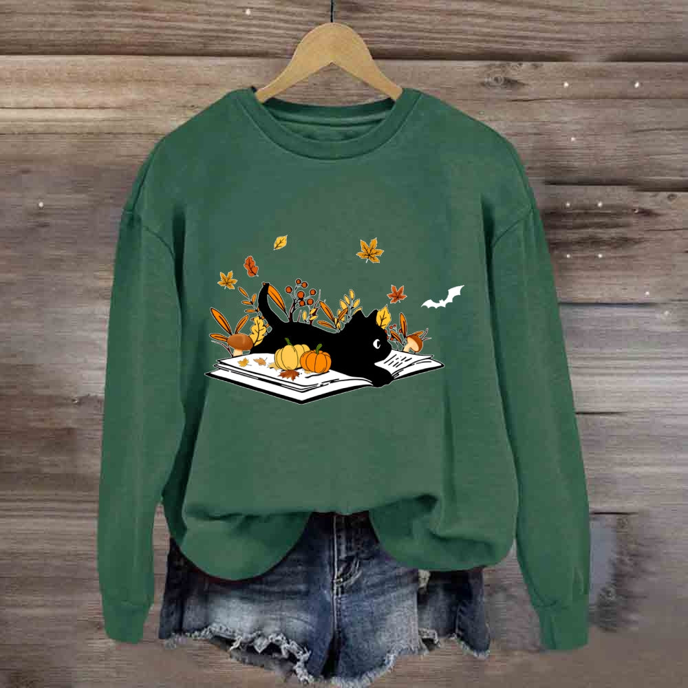Cat Books Fall sweatshirt