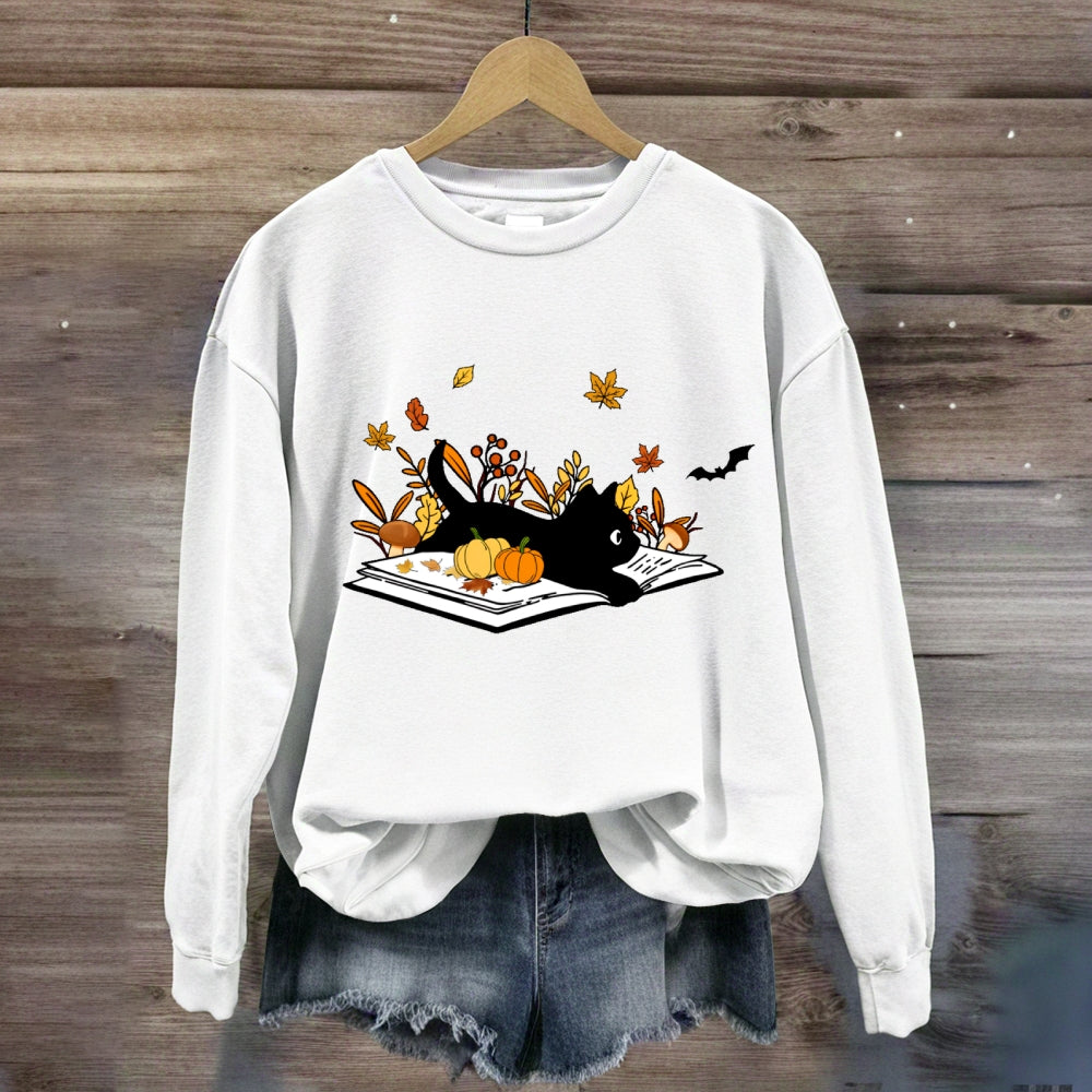 Cat Books Fall sweatshirt