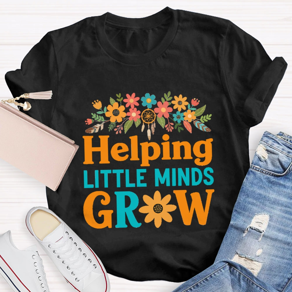 Helping Little Minds Grow Floral Sunflower T-Shirt