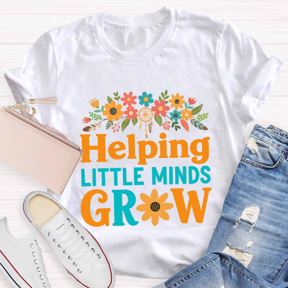 Helping Little Minds Grow Floral Sunflower T-Shirt