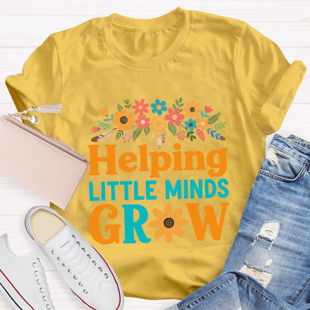 Helping Little Minds Grow Floral Sunflower T-Shirt