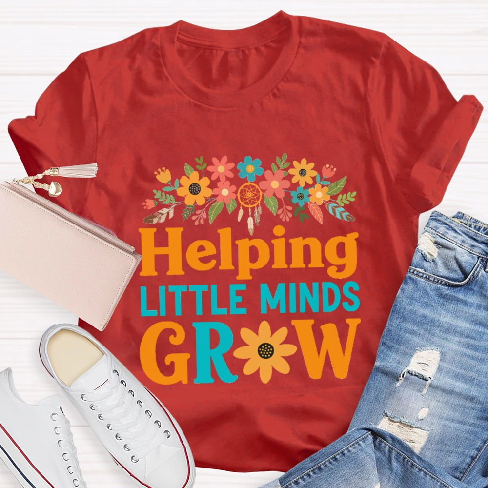 Helping Little Minds Grow Floral Sunflower T-Shirt