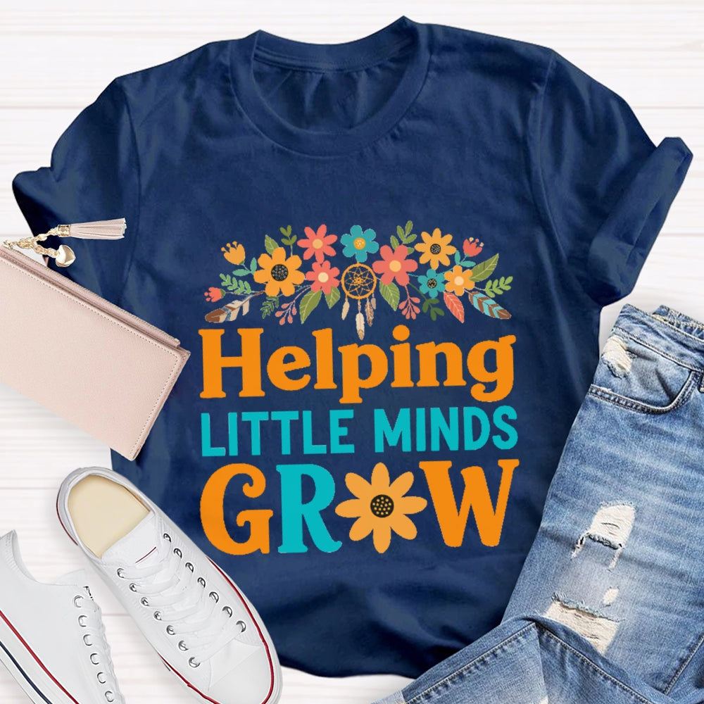 Helping Little Minds Grow Floral Sunflower T-Shirt