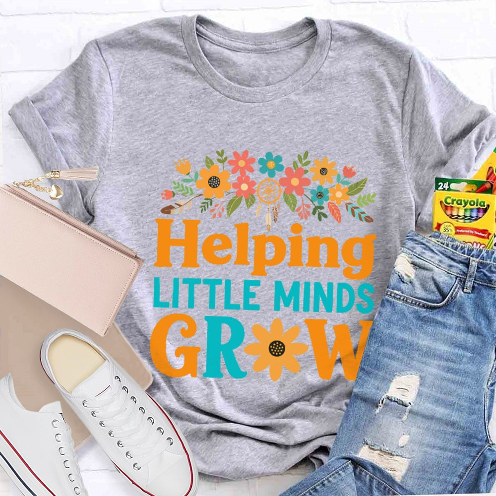 Helping Little Minds Grow Floral Sunflower T-Shirt