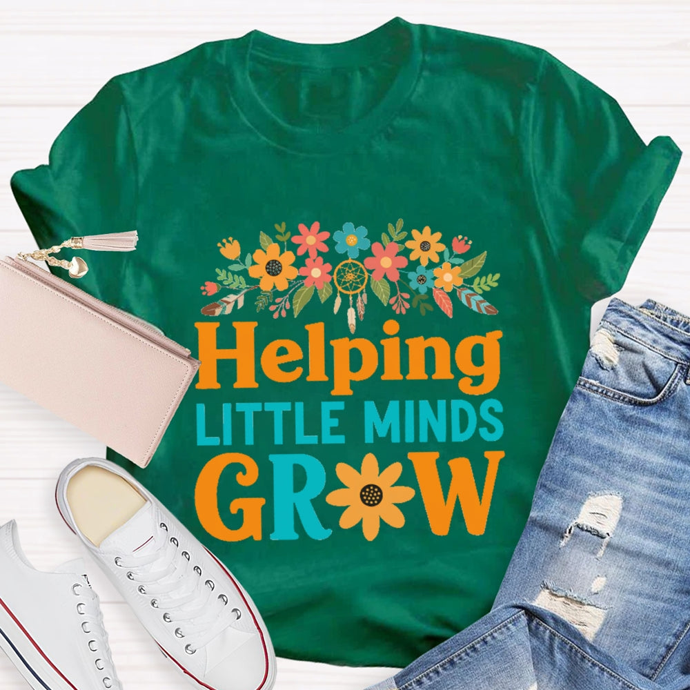 Helping Little Minds Grow Floral Sunflower T-Shirt