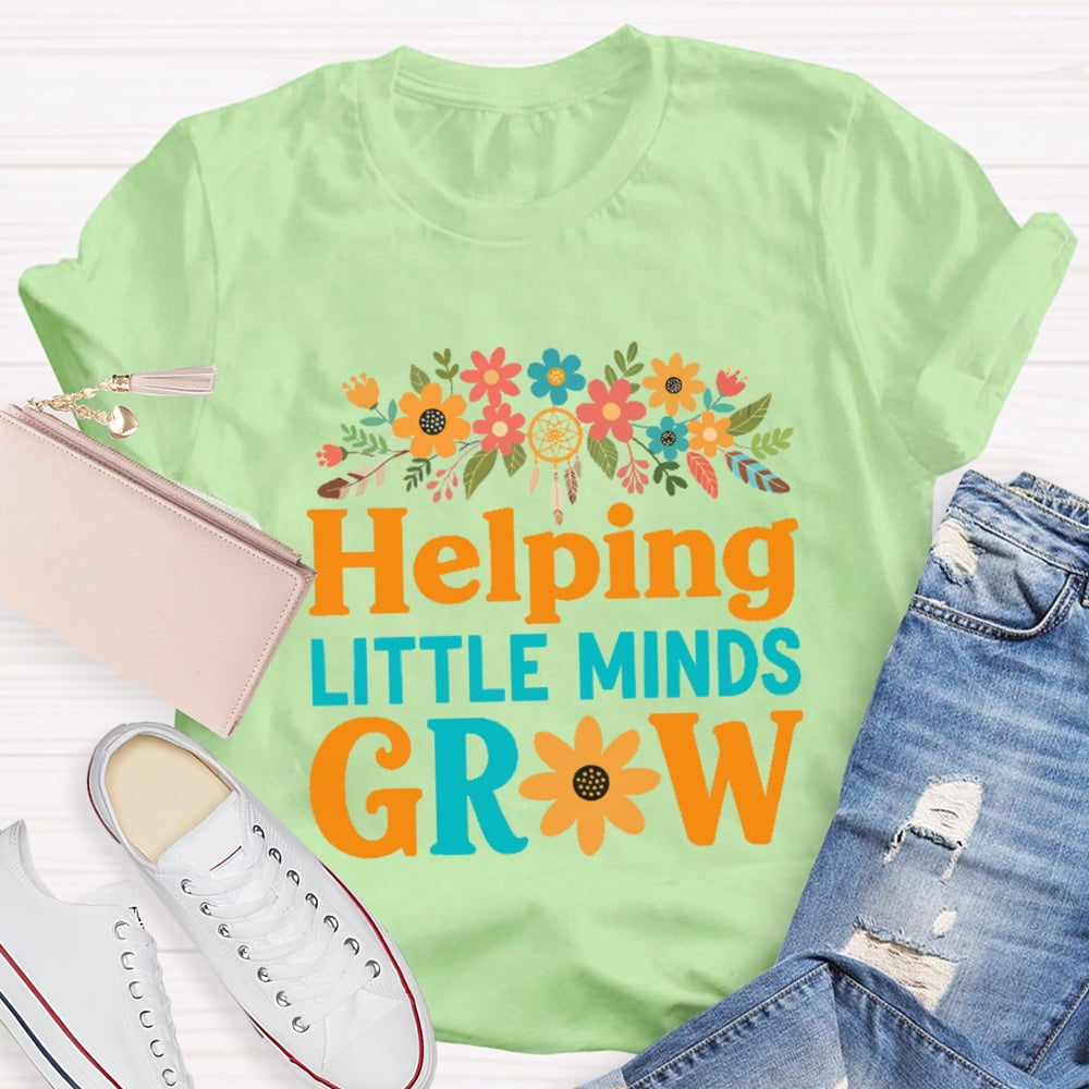 Helping Little Minds Grow Floral Sunflower T-Shirt