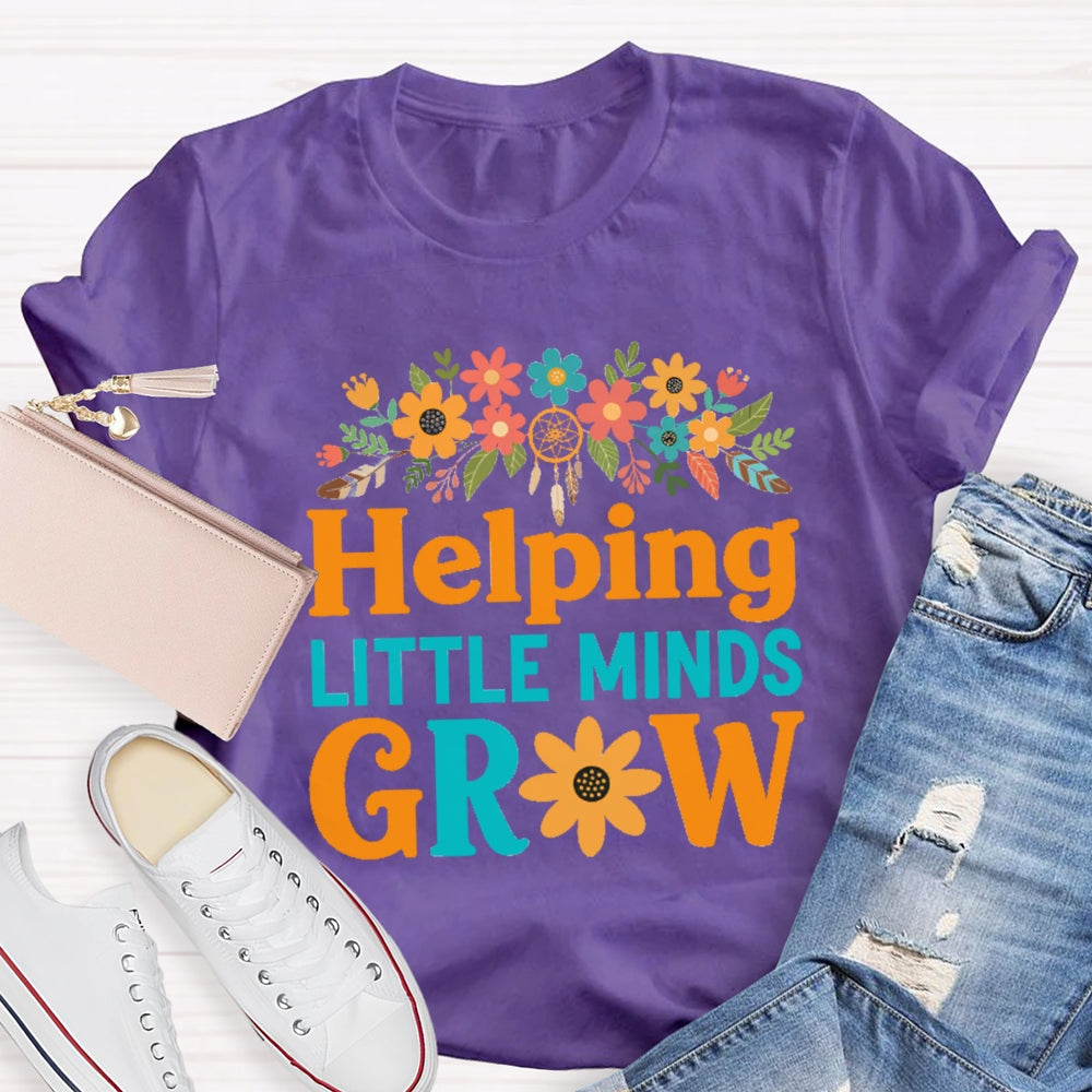 Helping Little Minds Grow Floral Sunflower T-Shirt