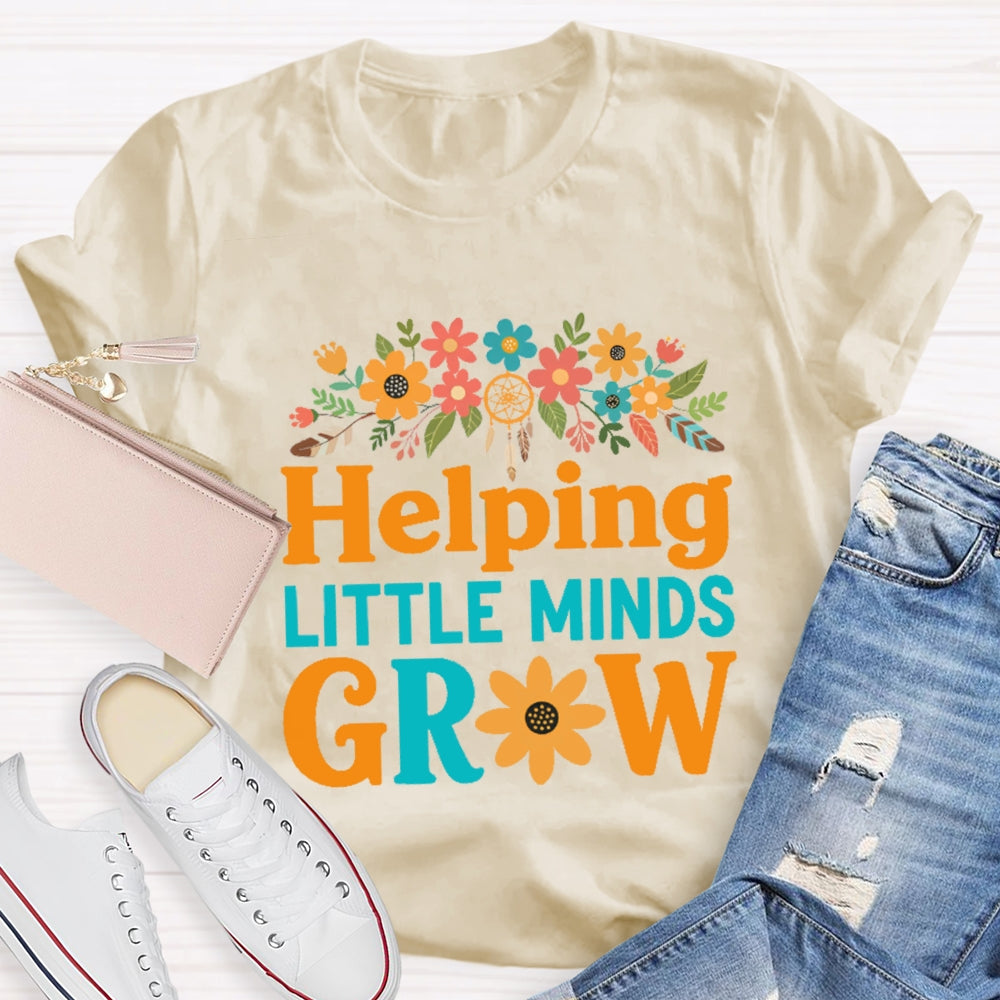 Helping Little Minds Grow Floral Sunflower T-Shirt