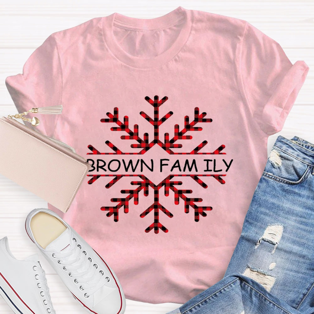 Personalized Name Christmas Snowflakes Name Instead Of Brown Family T-Shirt