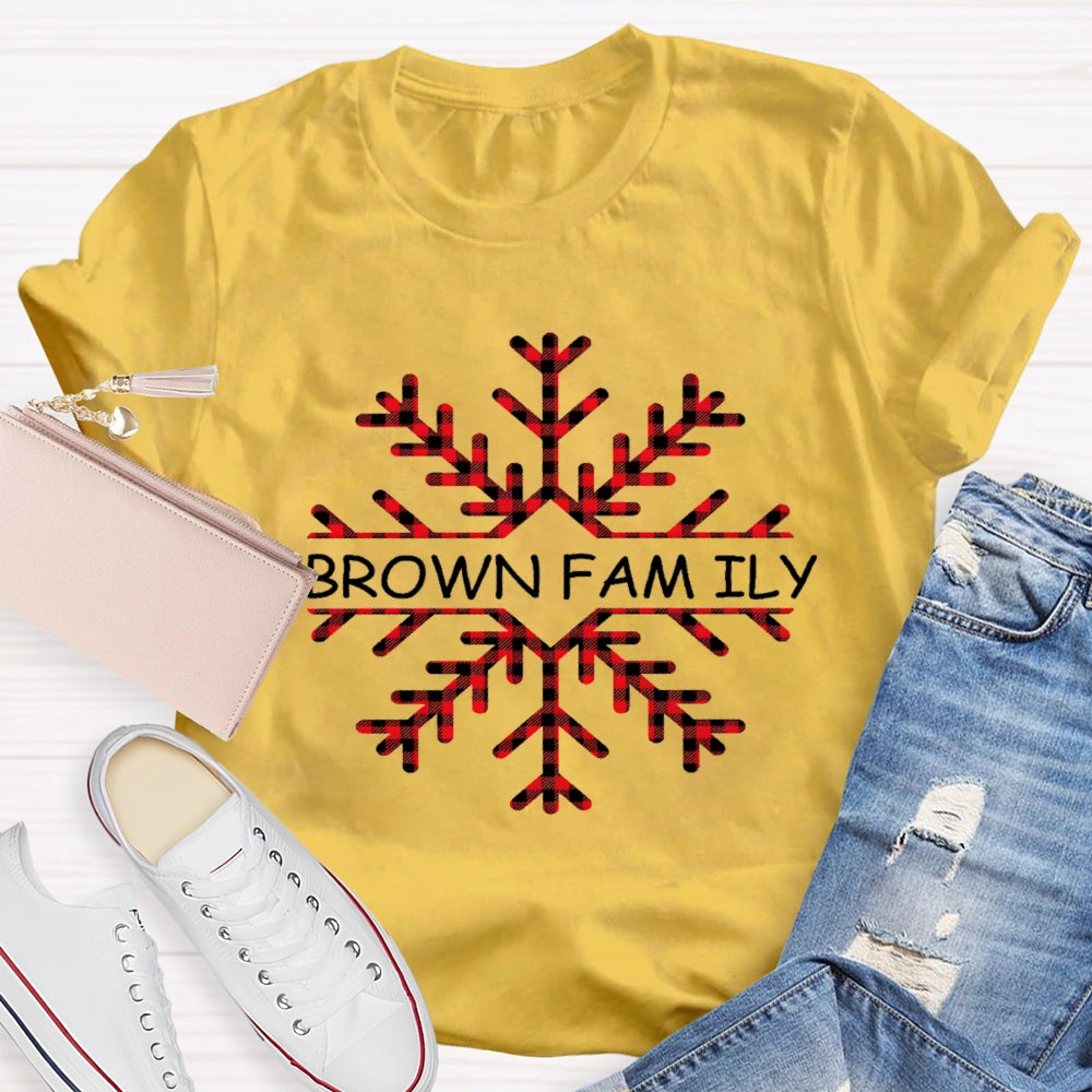 Personalized Name Christmas Snowflakes Name Instead Of Brown Family T-Shirt
