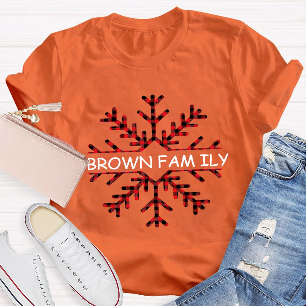 Personalized Name Christmas Snowflakes Name Instead Of Brown Family T-Shirt