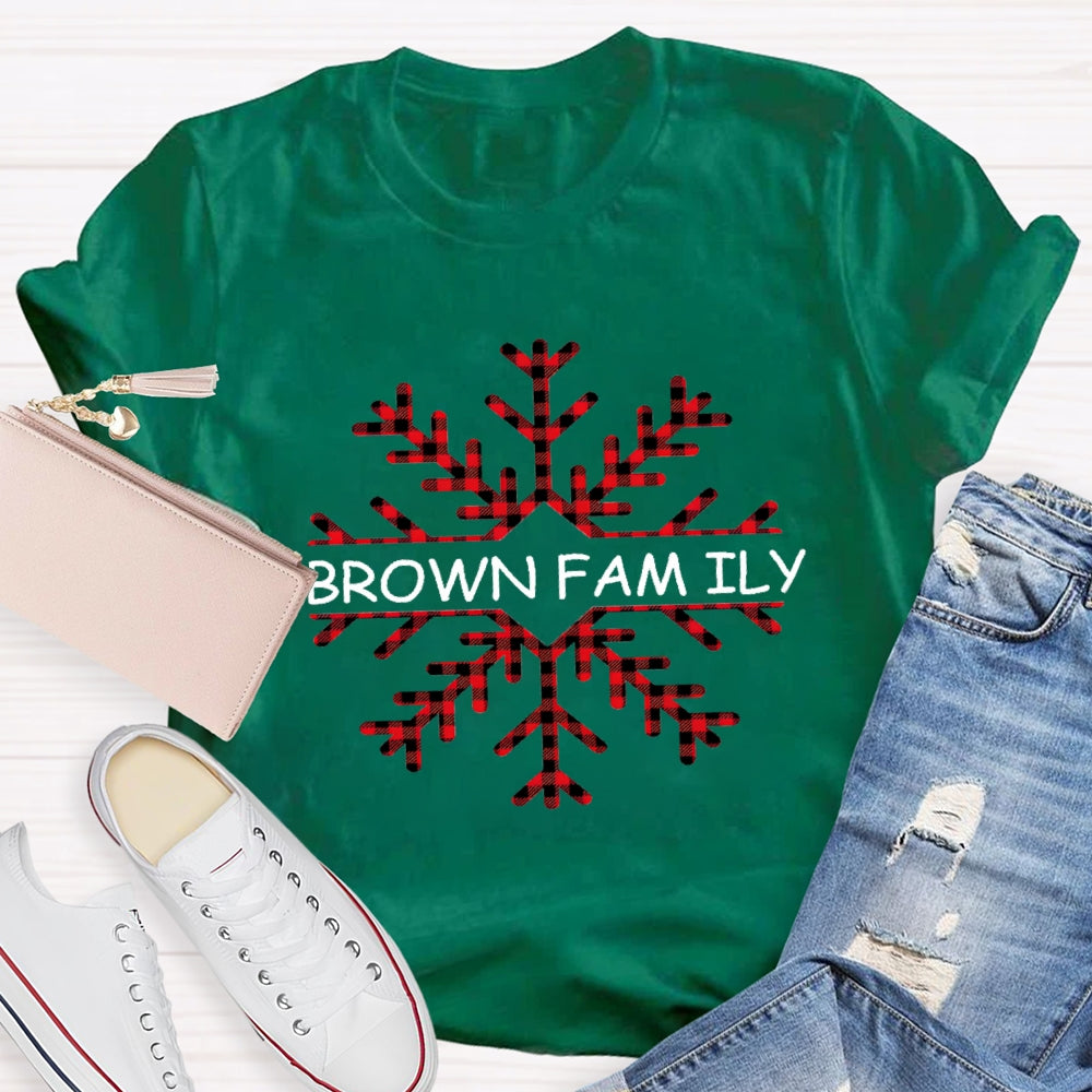 Personalized Name Christmas Snowflakes Name Instead Of Brown Family T-Shirt