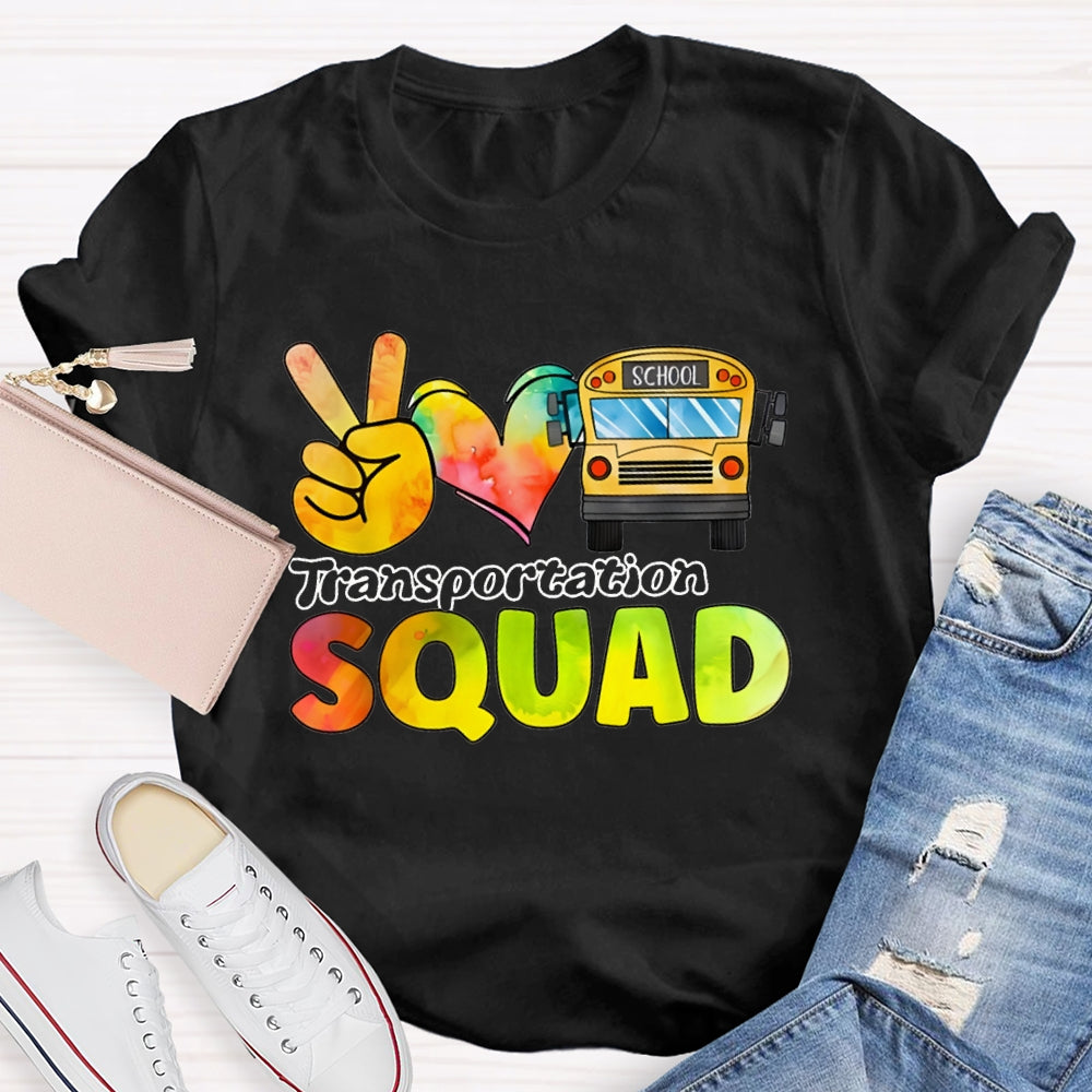 School Bus Driver Transportation Squad T-shirt