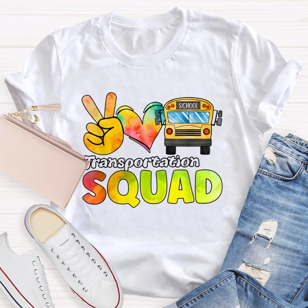 School Bus Driver Transportation Squad T-shirt