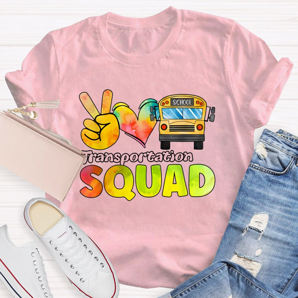 School Bus Driver Transportation Squad T-shirt