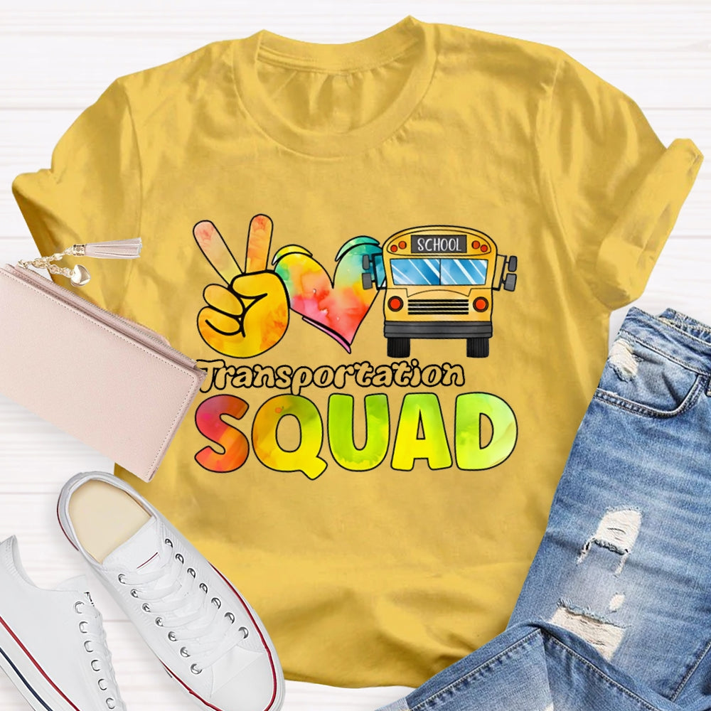 School Bus Driver Transportation Squad T-shirt