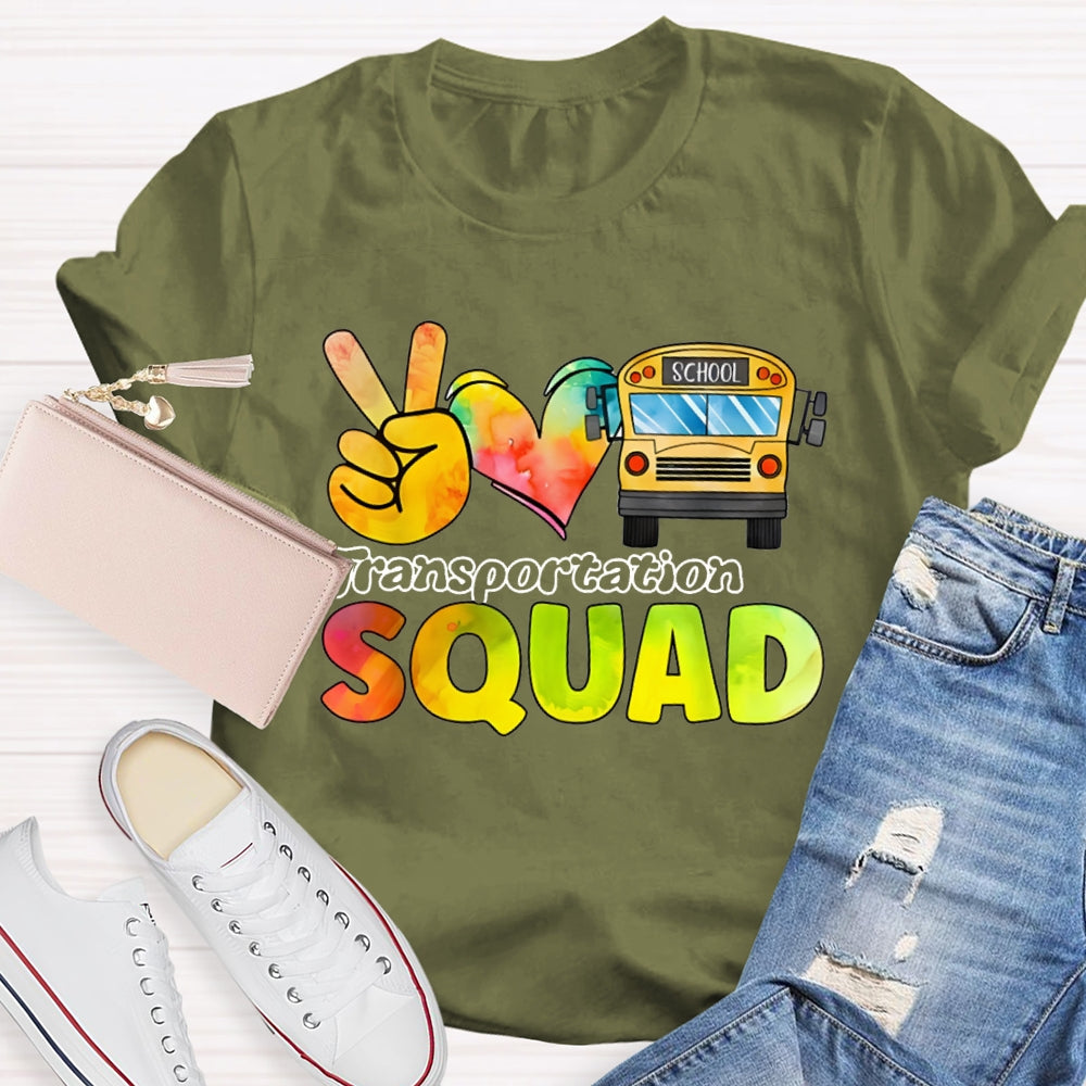 School Bus Driver Transportation Squad T-shirt
