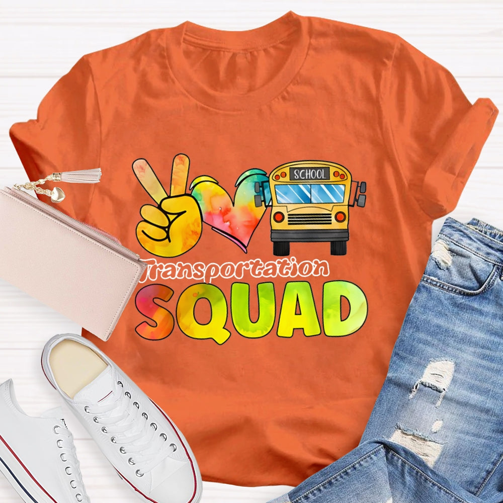 School Bus Driver Transportation Squad T-shirt