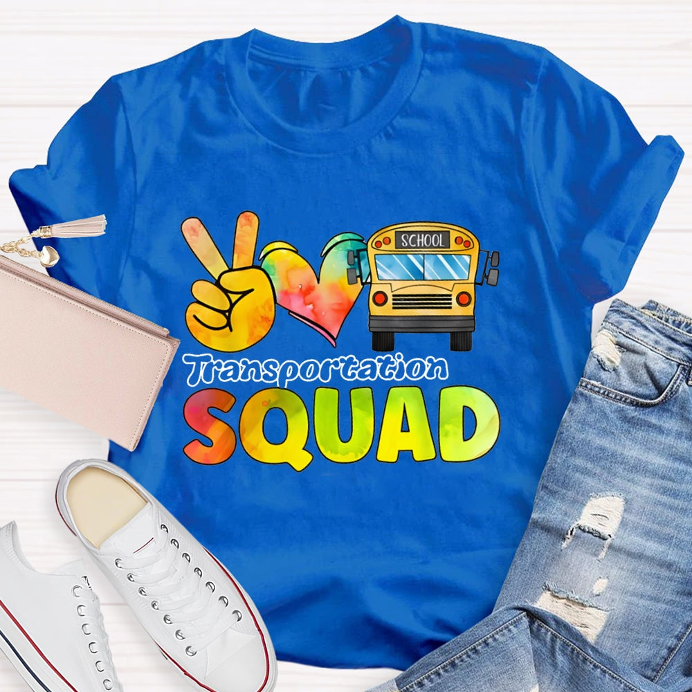 School Bus Driver Transportation Squad T-shirt