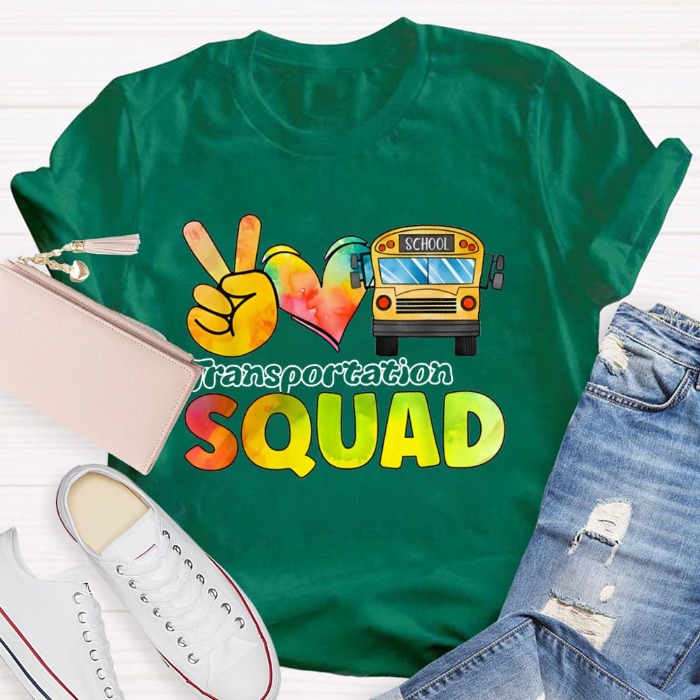 School Bus Driver Transportation Squad T-shirt