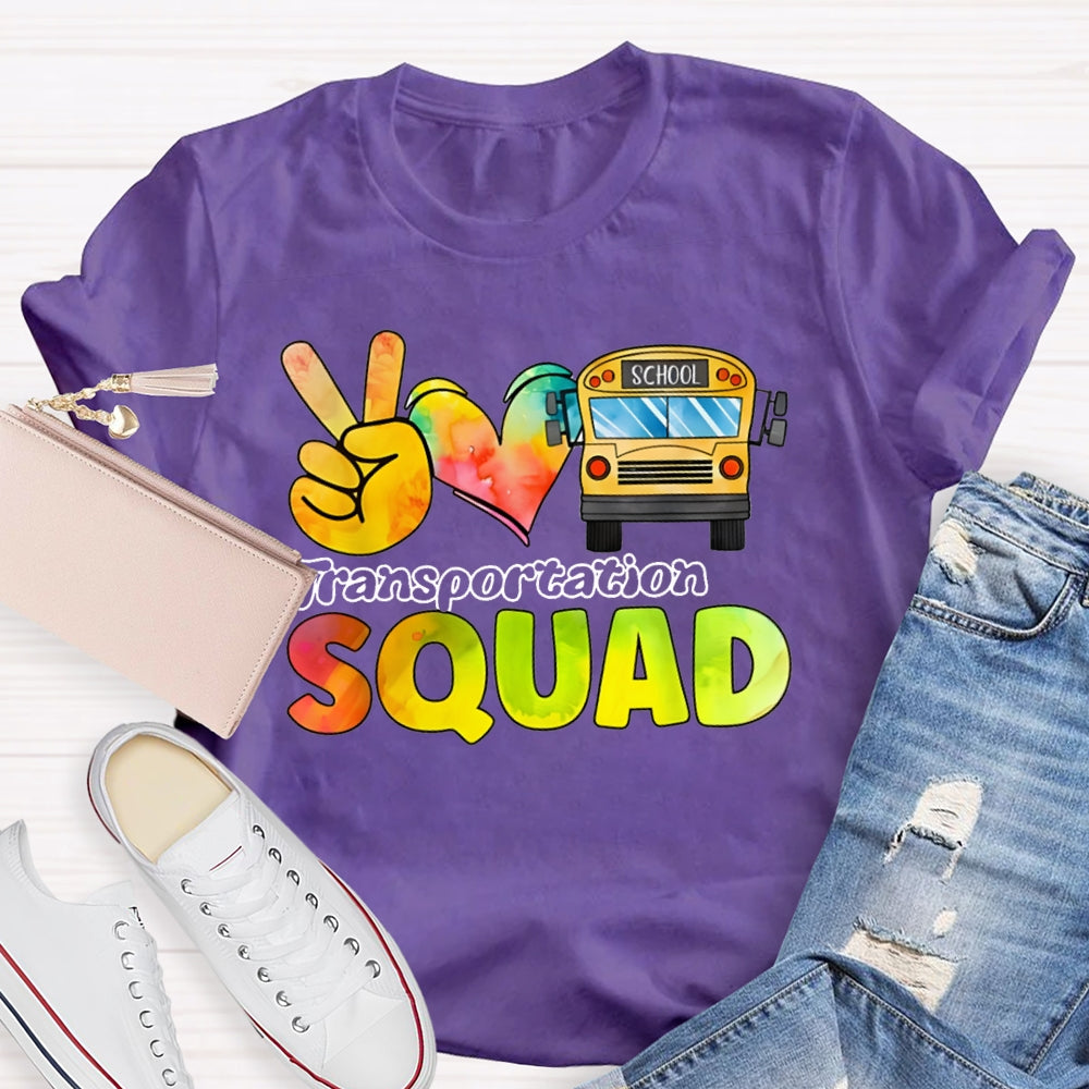 School Bus Driver Transportation Squad T-shirt