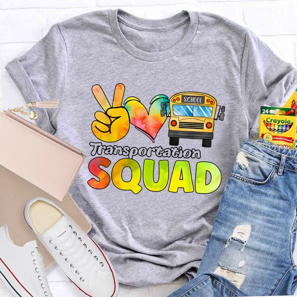 School Bus Driver Transportation Squad T-shirt