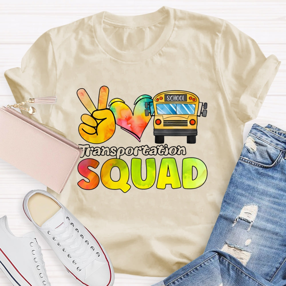 School Bus Driver Transportation Squad T-shirt